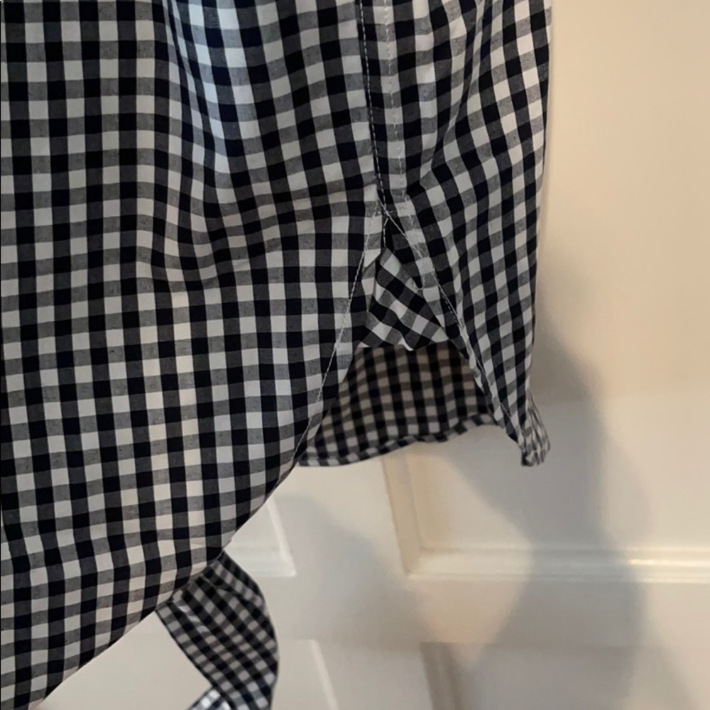 J.Crew Classic-fit ruffleneck shirtdress dress navy check AY173 - Picture 7 of 14